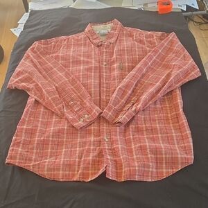 L.L. Bean Red Casual Columbia Button Down Shirt